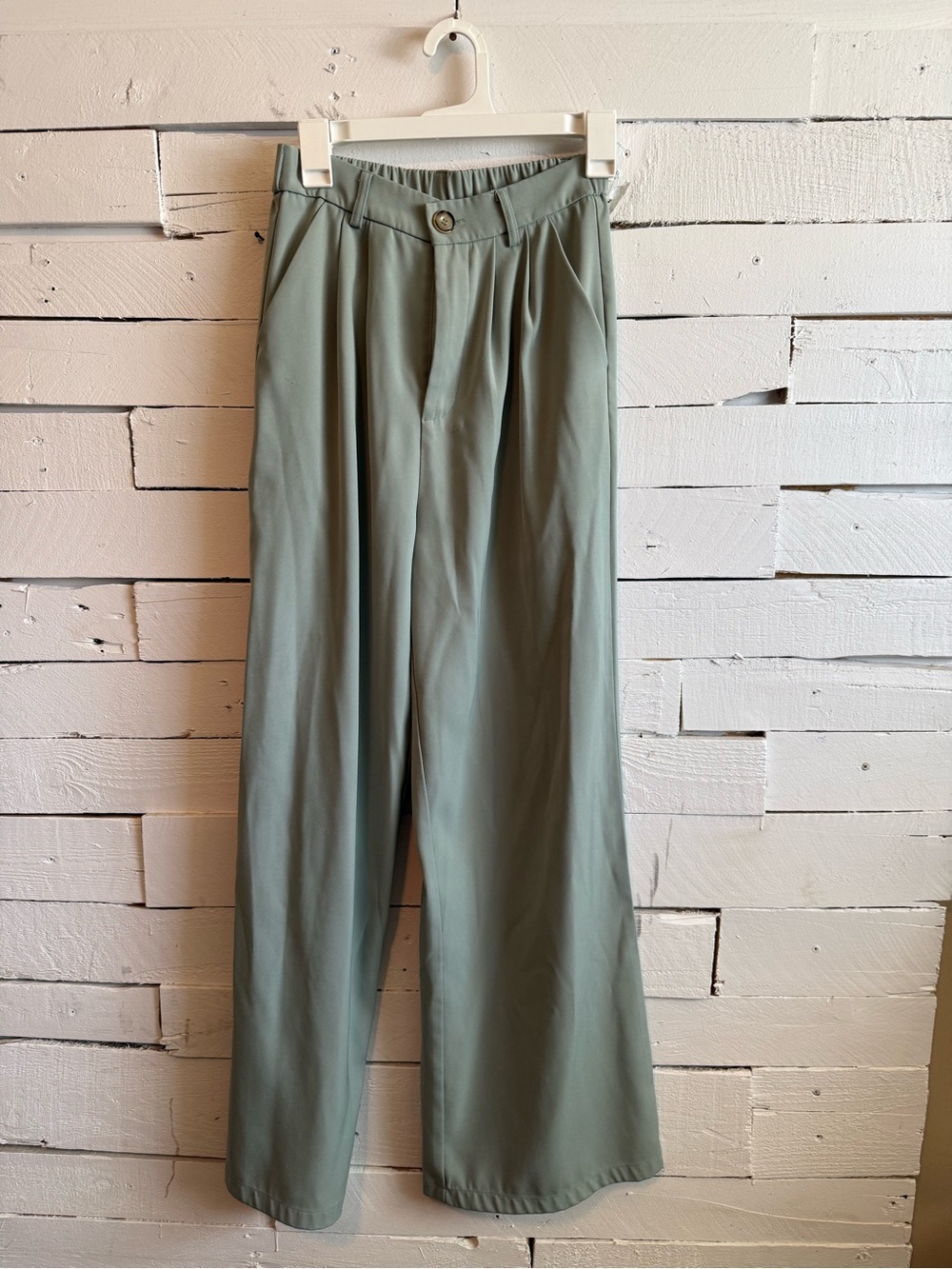Boheme Pleated Wide Leg Pants — Sage Green
